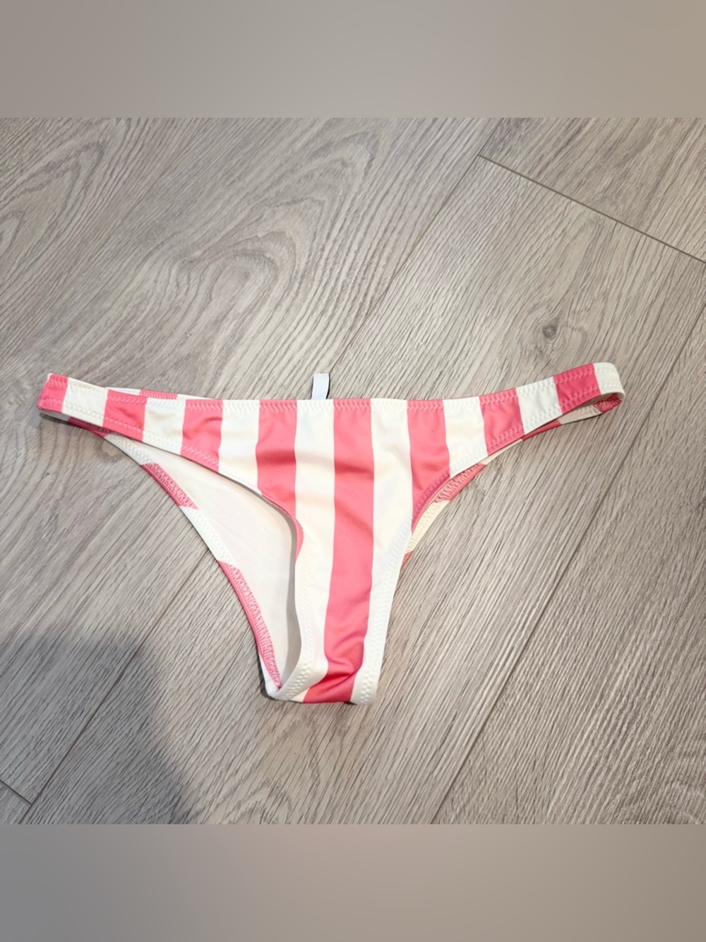 BNWOT SOLID & STRIPED Coral and Cream Striped Bikini Bottom